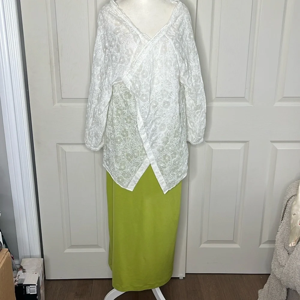Express Tricot Vintage 90s Moss Green Midi Skirt XS